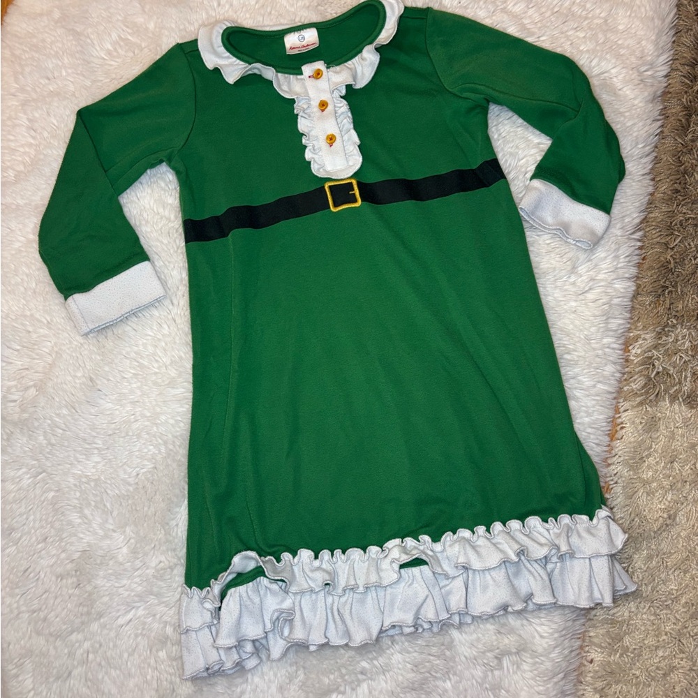 Hanna Andersson Green Elf Costume with Ruffles